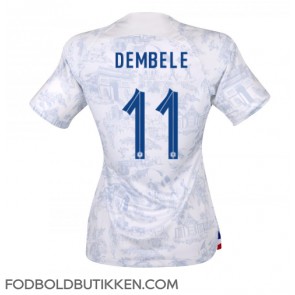 Frankrig Ousmane Dembele #11 Udebanetrøje Dame VM 2022 Kortærmet